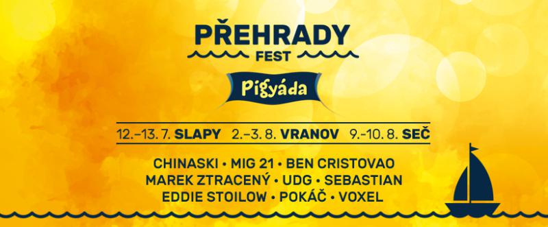 Festival Přehrady fest nabídne kromě hudby i množství vodních radovánek a nadupaný program pro děti s prasátkem Pigy.