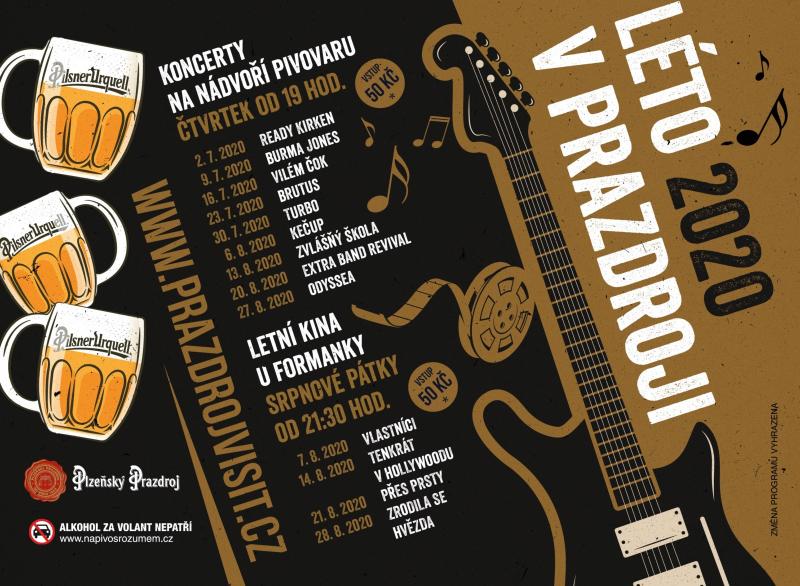 Léto v Prazdroji 2020 nabízí koncerty tuzemských rockových kapel pod otevřeným nebem