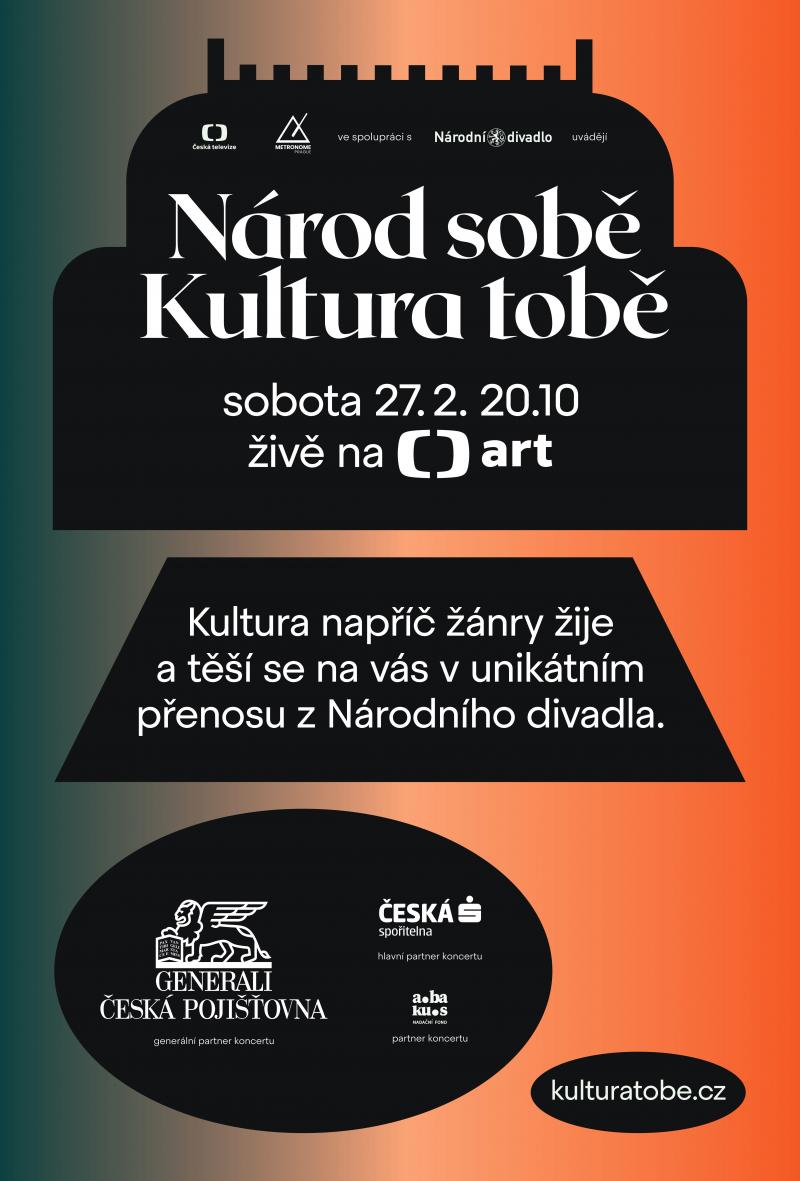 Tři desítky umělců vyzývají k podpoře české kultury. Na prknech Národního divadla a v přímém přenosu České televize